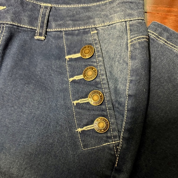 Sabrina Lauren Women's Denim Ankle Leggings Metal Buttons Pockets EUC Size S - Picture 4 of 12